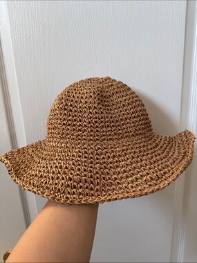 Handmade Woven Straw Sun Hat - Tan